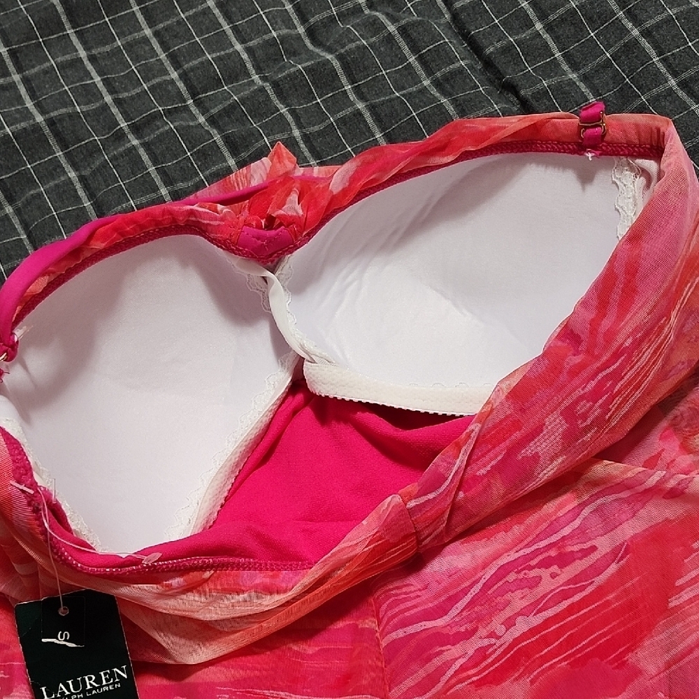 Lauren Ralph Lauren Pink and Red Swimsuit - Picture 3 of 4